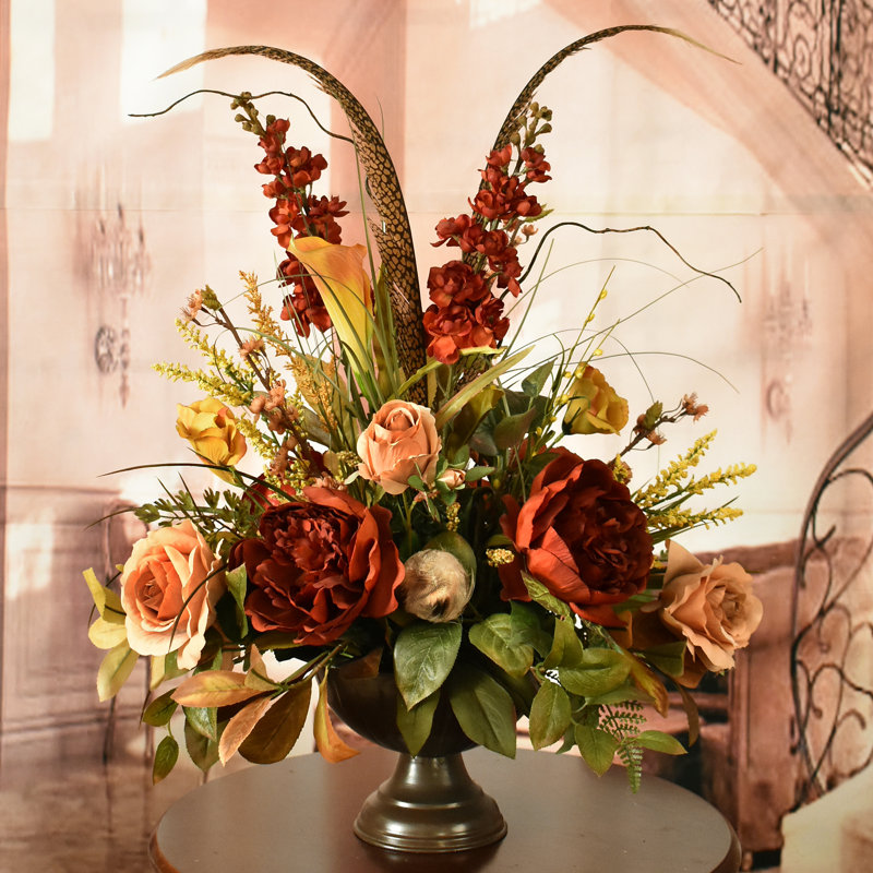 Faux Silk Mixed Arrangement in Vase