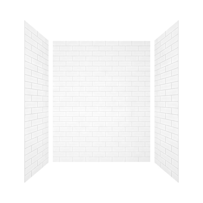 60"W 75/96"H Glue Up SMC Shower Wall Panel Surround, Cuttable Tub & Shower Wall Panel, Quick Install, 75" H x 60" W x 0.14" D