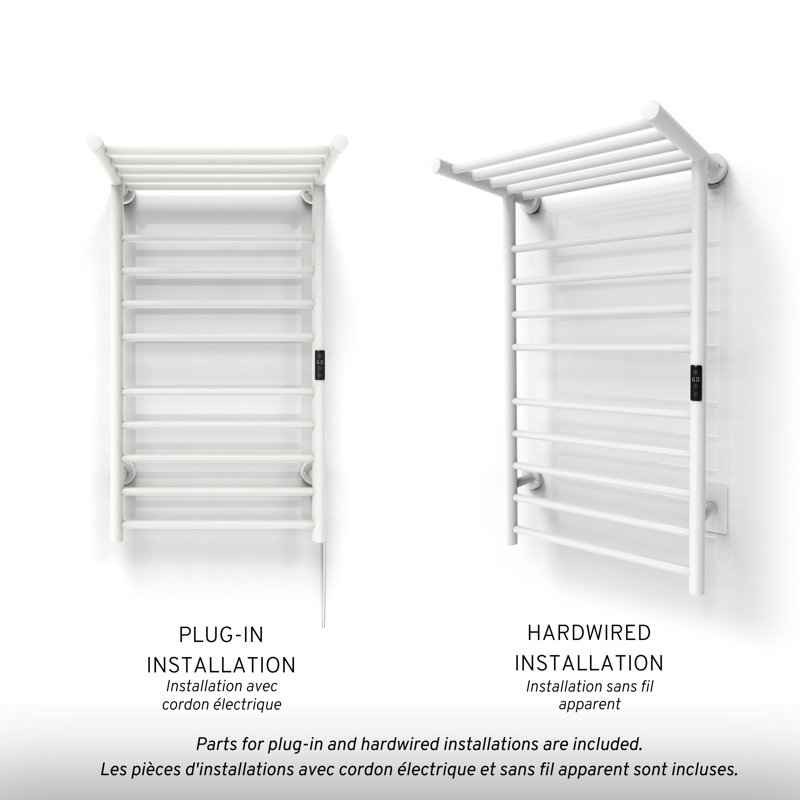 Straight Towel Rail Towel Warmer, Matte White