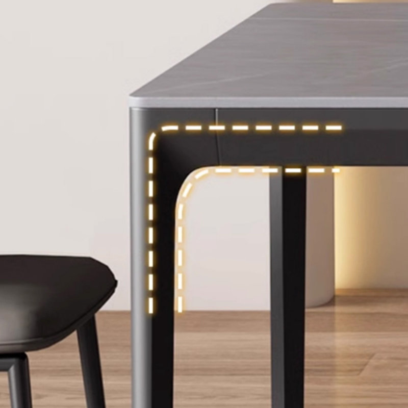 Matte modern dining table and chairs, 29.5"H x 62.9"L x 31.4"W