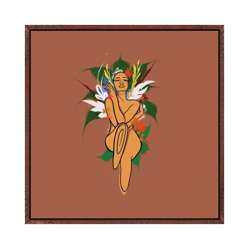 Brown by DeeLashee - Print on Canvas, 66.04cm H x 66.04cm W x 3.81cm D, Classic Brown Wood Framed
