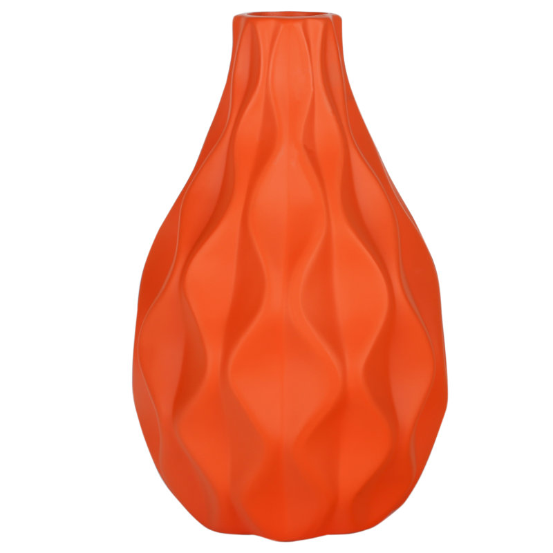Vase de table en céramique intérieur/extérieur 11,25 po orange Criselda