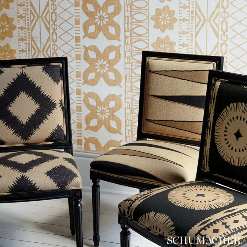 Tissu Schumacher x Mary McDonald Moorea, Noir lave