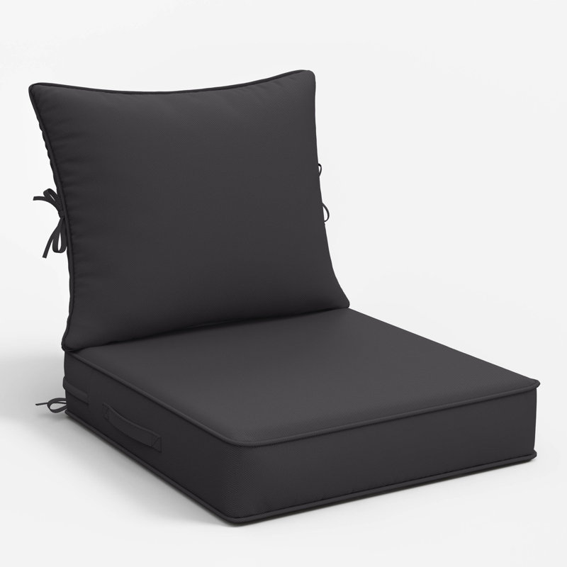 Ensemble de coussins de siège d'extérieur Wynee, 4", Gris foncé, 19" W x 19" D