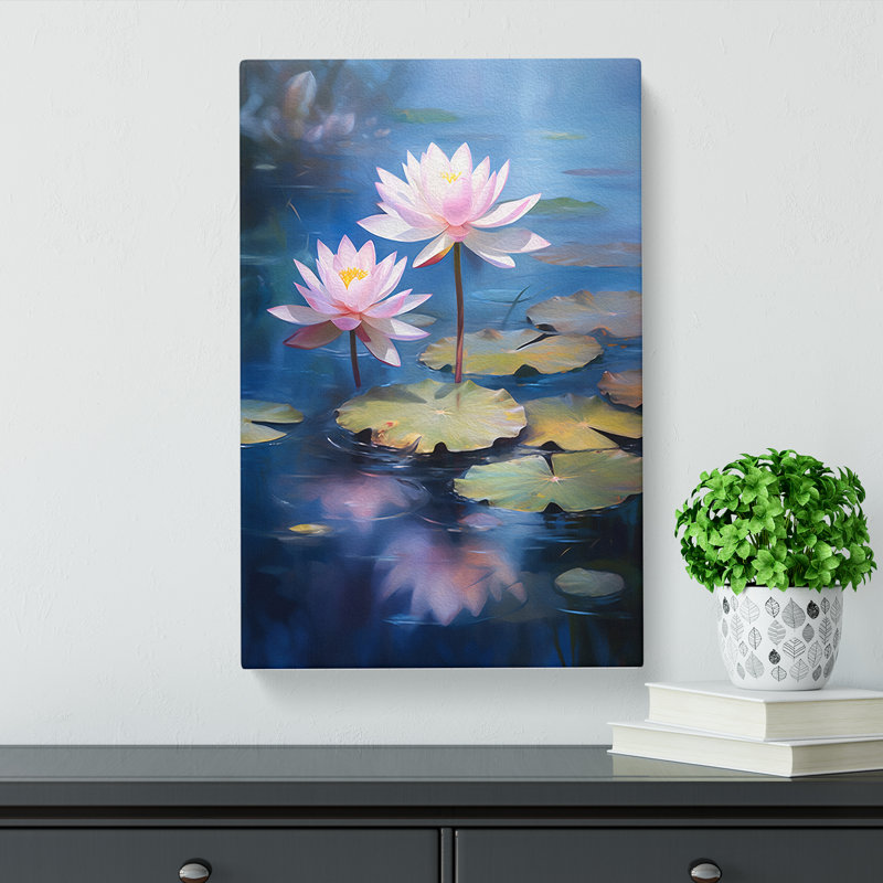 Lotus Flower Romanticism - Wrapped Canvas, 76cm H x 50cm W x 3cm D