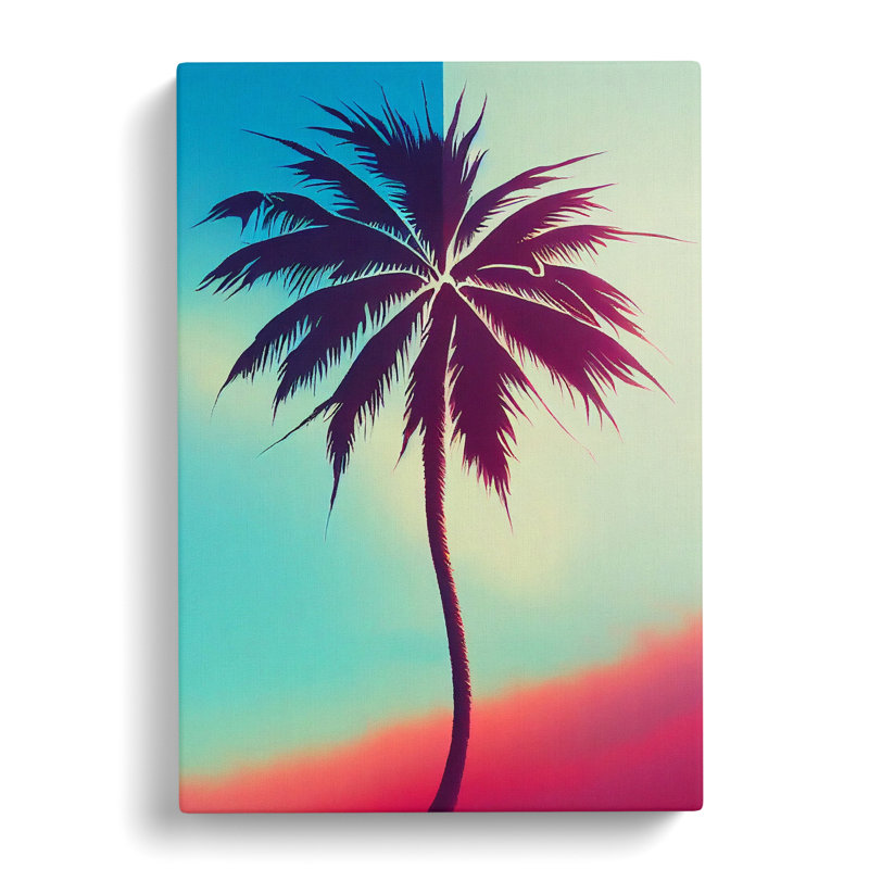 Palm Tree Spray - Wrapped Canvas, 50cm H x 35cm W x 3cm D