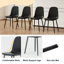 Quatre chaises de salle à manger rembourrées avec pieds en métal