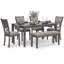 Table de salle à manger Leangelo, 4 chaises et banc (ensemble de 6)-95210597-95210598-95210599