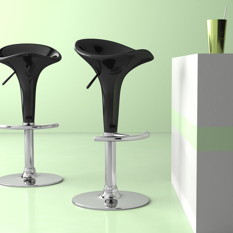 Gibbons Swivel Adjustable Height Counter Stool with Metal Frame, Black
