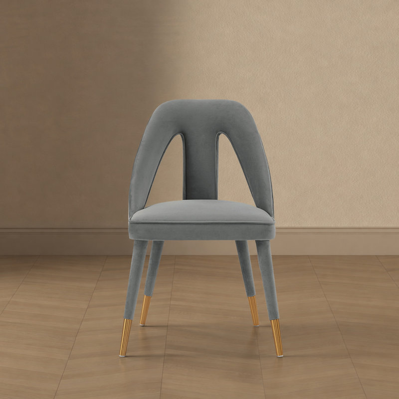 Chaise d'appoint en velours Neda, Gris