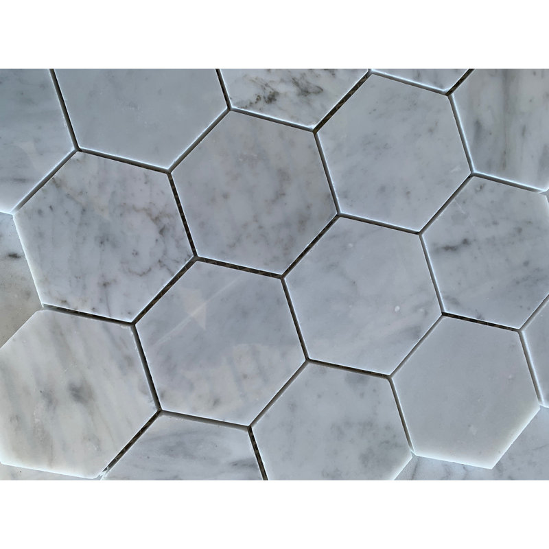 Carreau de mosaïque poli Carrara