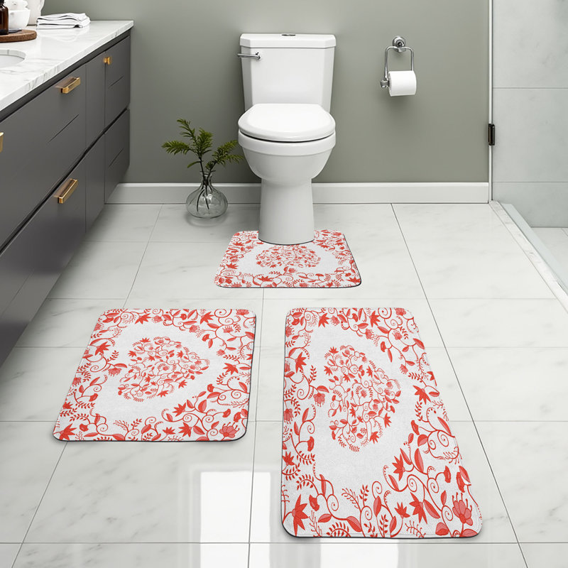  Tapis de salle de bain 3 pièces Valentines Day