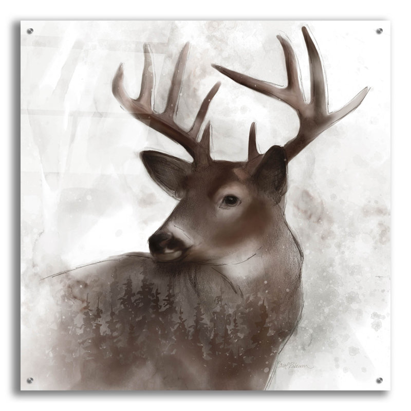 «Forest Deer» par Carol Robinson, H 36 po x l 36 po x P 0,2 po