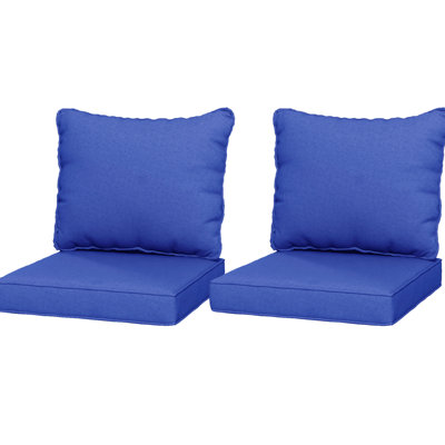 Outdoor Chair Cushion And Pillow , 4 Navy Blue, Comfortable Seating Option Blue Garden Seat 4, Comfort