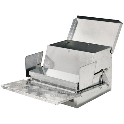 Automatic Galvanized Steel & Aluminium Feeder - 30 Lbs Capacity, , Benefits Chicken Health Poultry Steel, Aluminium, Slip, Protects Feed
