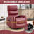 Manual Swivel Rocker Recliner Chair with Heat and Massage Fabric Glider Lounge Sofa for Living Room, Red-112932602-112932596