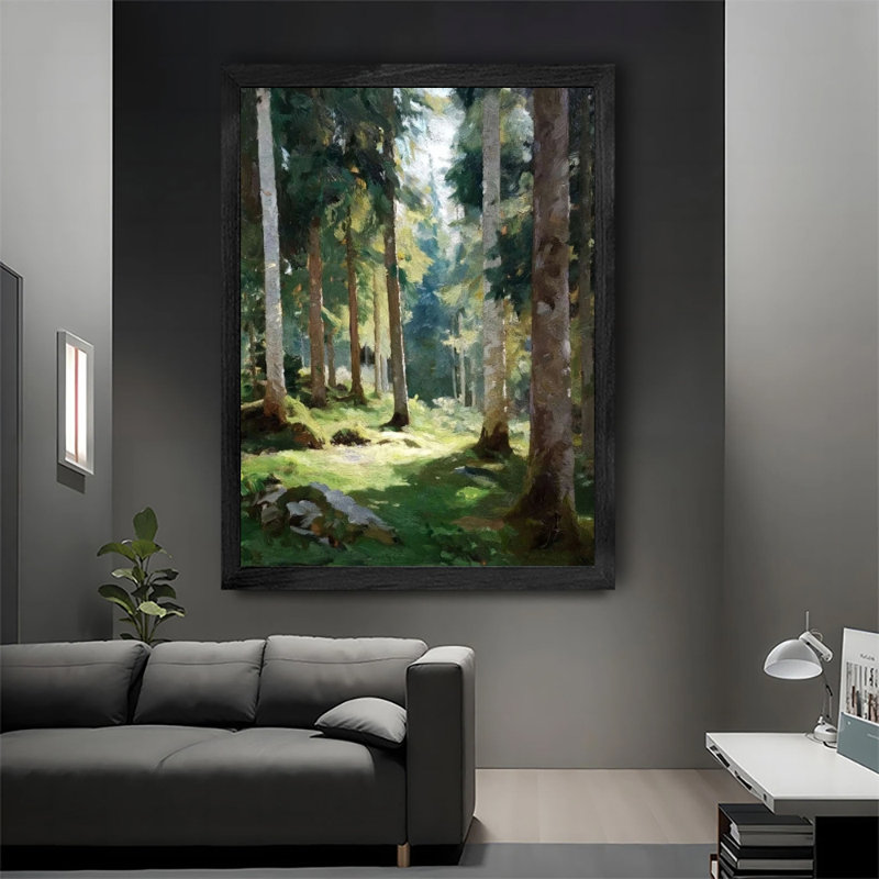 Art mural encadré minimaliste avec cadre en bois massif, bois prêt à accrocher, impression haute définition sur toile