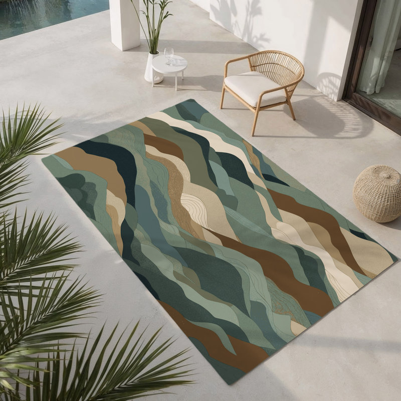 Tapis intérieur / extérieur Moonlit Veil, Rectangle 9 pi x 12 pi