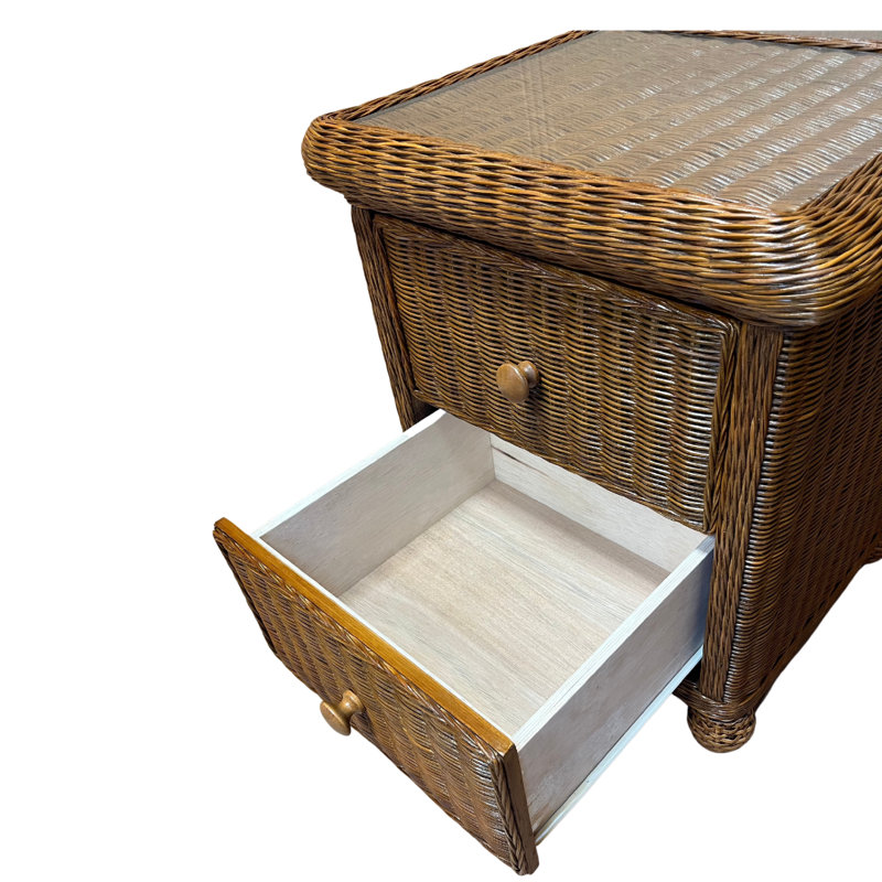 Watkins 21'' W Wicker / Rattan Nightstand, Honey