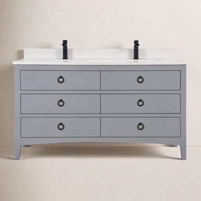 Newnam 60" Oak Double Bathroom Vanity
