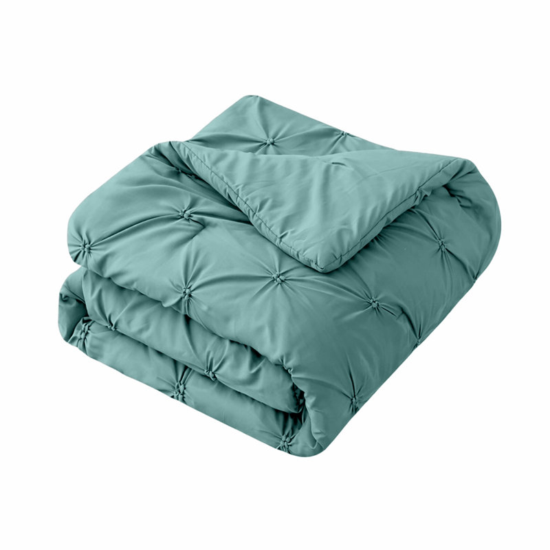 Microfiber Pintuck Duvet Cover Set – 2 Pillowcases, Sage Green, Double Duvet Cover + 2 Standard Pillowcases