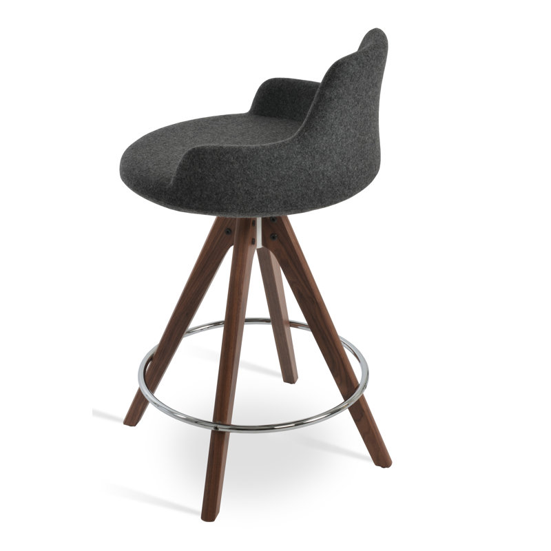 Tabouret de bar et de comptoir, Noyer, Tabouret de bar (hauteur d'assise de 29,5 po), Gris foncé