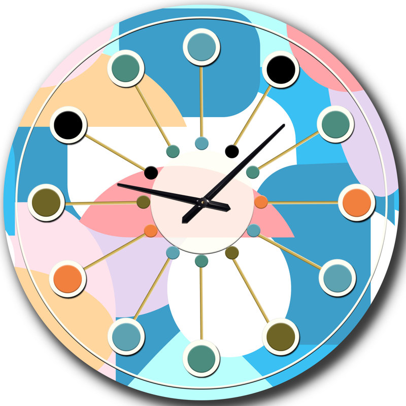Horloge murale rétro Mid-Century, Moyenne