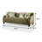 93.4" W Transitional Sofa, Green