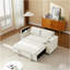 Canapé-lit beige avec causeuse avec accoudoirs de rangement et port USB-1381386287