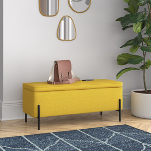 Amelia Pale Yellow Shoe Storage Bench