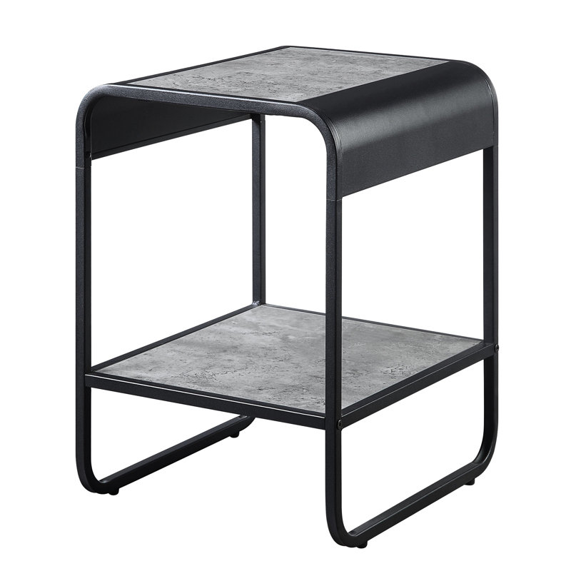 Table de bout à 1 tablette avec base en métal Ample Space