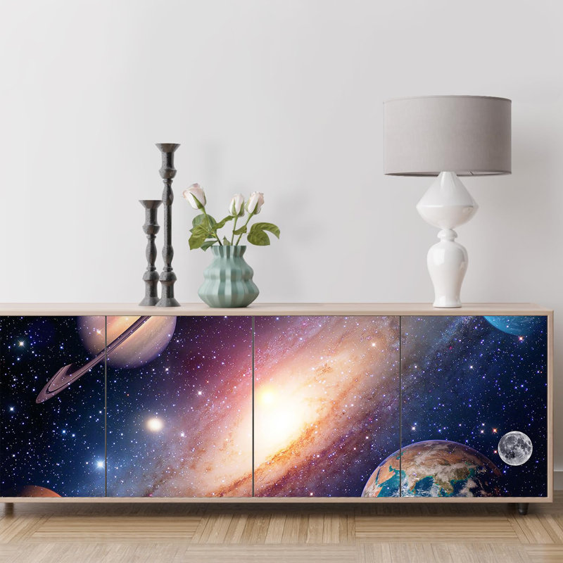 Planet In Outer Space Galaxy Peel & Stick Border, 48" L x 168" W