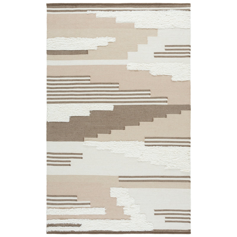 Kenya 280 Hand Woven 80% Wool; 20% Cotton Geometric Rug, Rectangle 5' x 8'