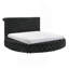 Ensemble de 3 pièces de mobilier de chambre à coucher en bois de velours noir capitonné