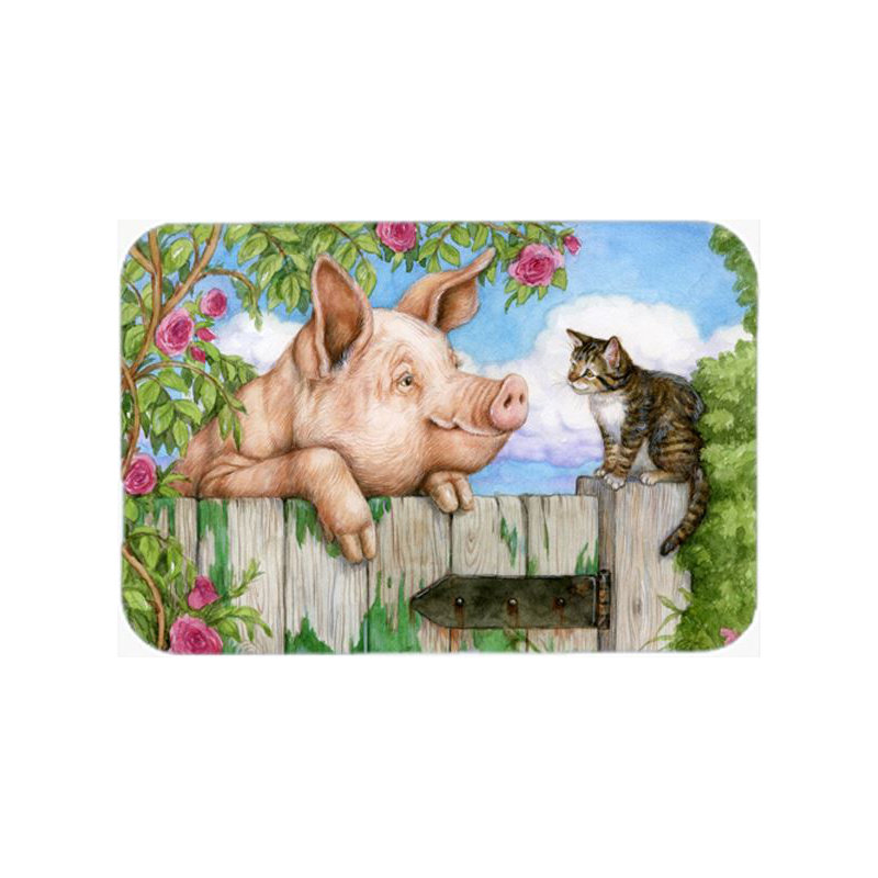 Caroline cochon à la barrière avec panneau de découpe en verre pour chat