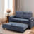 Modern Sleeper With Pullout Bed And Toss Pillows In Gray Color Soft Practical Function Pillow