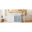 Lit mezzanine double avec armoire de rangement, armoire et DEL, blanc  -133438533-133438534
