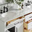 Jameal 72' Solid Wood Double Bathroom Vanity with 0.75' Carrara Marble Top-485227099-518279936