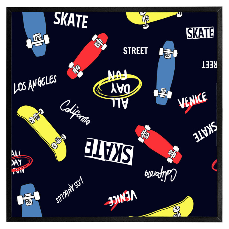 Chadbourn Skate - Single Picture Frame Print, Black Framed, 61cm H x 61cm W x 4cm D