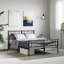 Structure de lit en métal, acier robuste, sans matelas-660107240-660107236