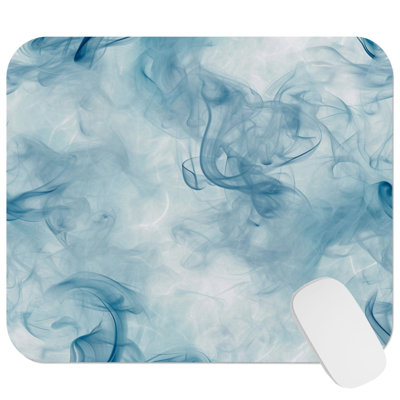 Abstract Blue Myst VI Modern Gaming Cute Office Laptop Desk Pad Gift Mat Square Rectangle Non-Slip Mousepad