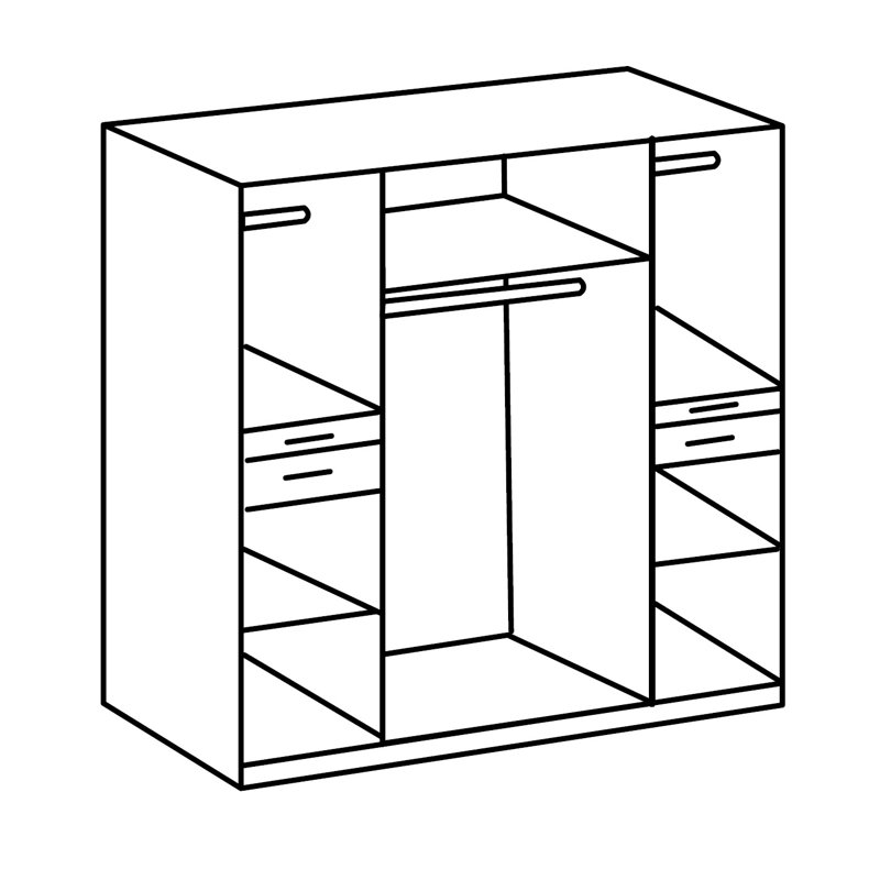 Bengt 6 Door Wardrobe, Oak/Graphite