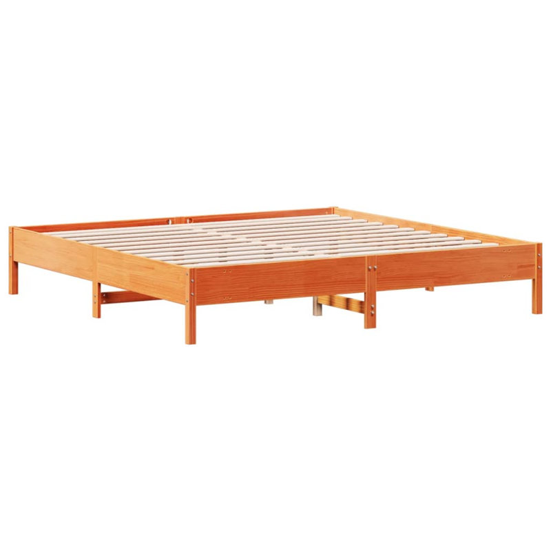 Odeline Solid Pine Wood Bed Frame, 120 x 200cm, Wax Brown