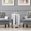 Sibell Glass Mirrored Top  Side Table with Storage 35x57cm