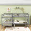 Twin Over Twin Wooden L-Shaped Bunk Bed For Four-547247177