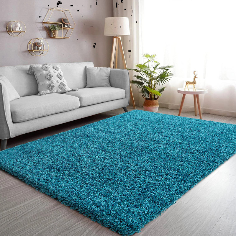 Solid Colour Shag Area Rug, Rectangle 80 x 150 cm