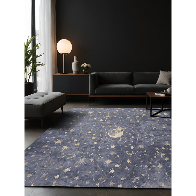 Tapis gris soyeux et moelleux, Carré 6 pi