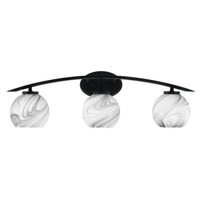 Barre d'éclairage de salle de bain 3 lumières avec verre à onyx 5,75 po Kurve