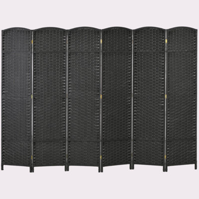 4 Panel Folding Room Divider, 5.6' Tall, Freestanding Privacy Screen For Home Office And Bedroom, Natural Wood