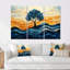 «Blue Desert Survivor Tree of Life», ensemble de reproductions d'art mural arbre de vie-107190183-107190185